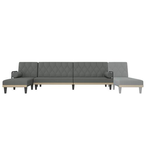 Sovesofa med chaiselong 260x140x70 cm stof mørkegrå