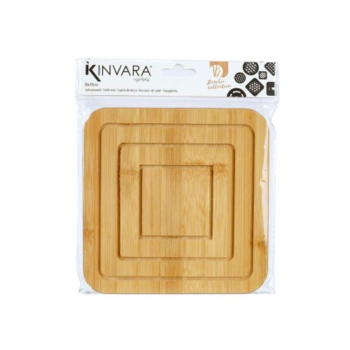 Bordskåner bambus firkantet Kinvara - 24 stk. (19 × 19 cm / 18,7 × 18,7 cm)