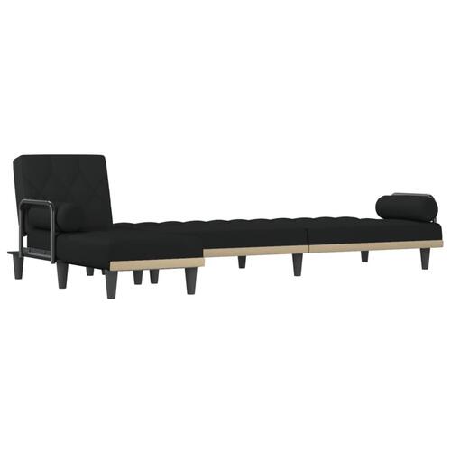 Sovesofa med chaiselong 260x140x70 cm stof sort