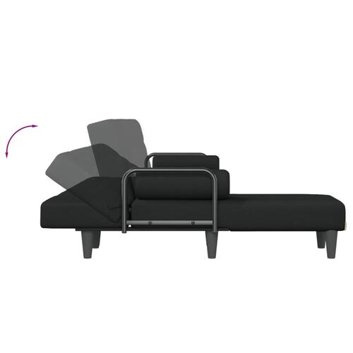 Sovesofa med chaiselong 260x140x70 cm stof sort