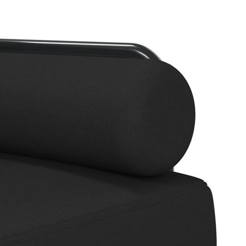 Sovesofa med chaiselong 260x140x70 cm stof sort