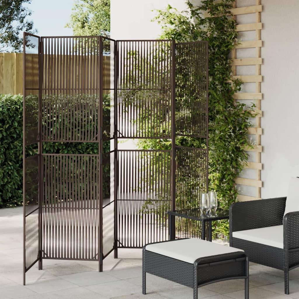 Rumdeler 6 paneler polyrattan brun