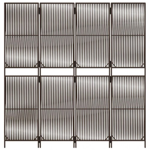 Rumdeler i polyrattan med 4 paneler - brun