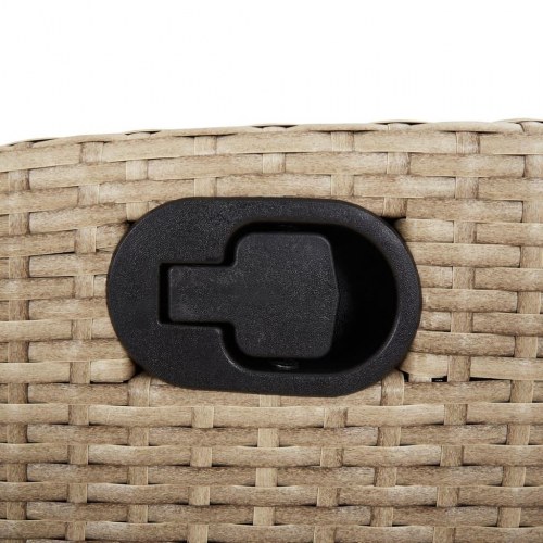 Havestol med lænefunktion og fodstøtte - polyrattan, blandet beige