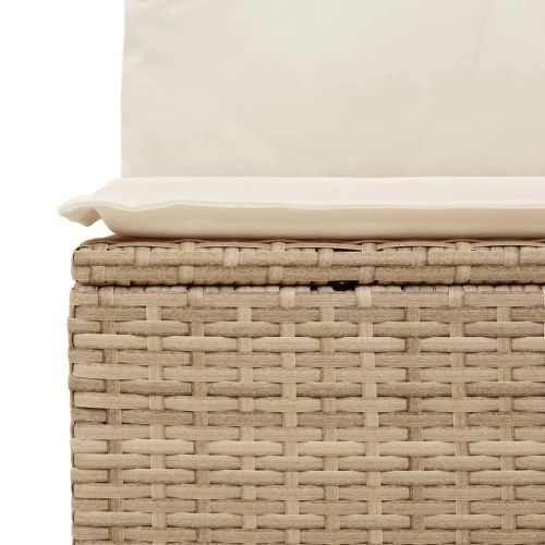 3-personers havesofa i polyrattan med hynder - beige