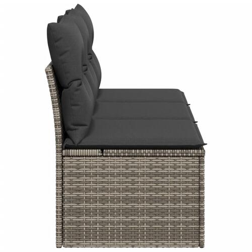3-personers havesofa med hynder polyrattan grå