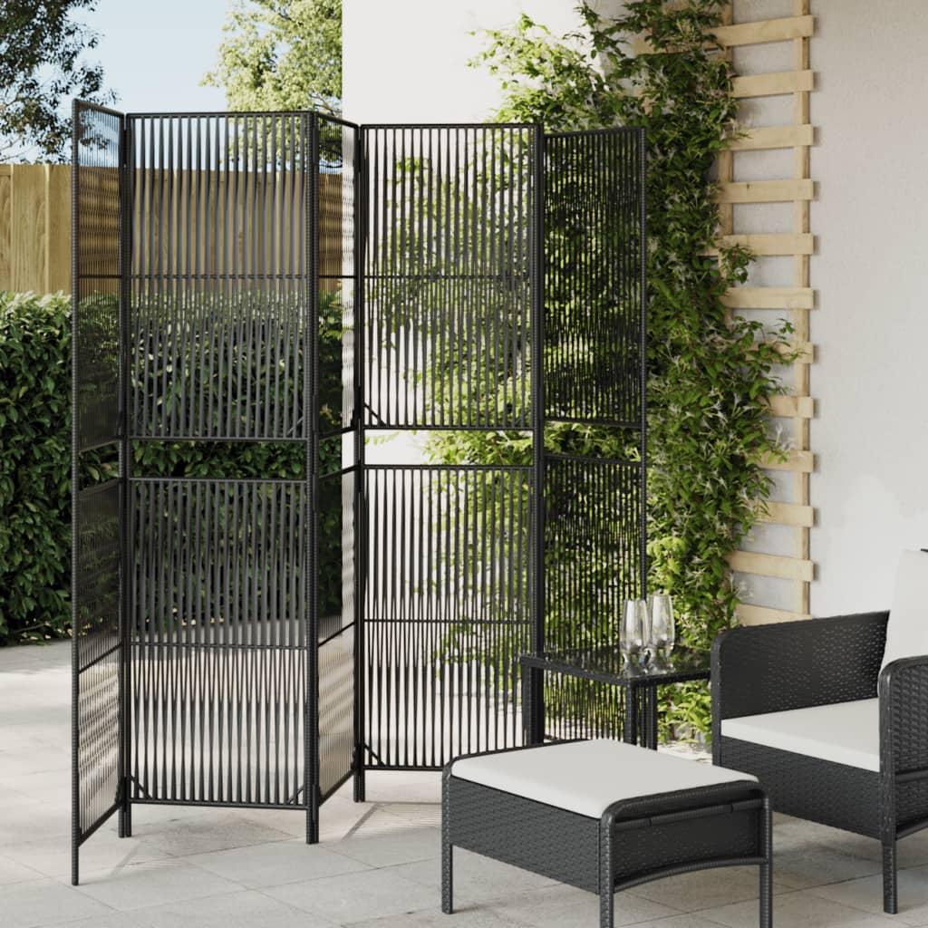 Rumdeler 6 paneler polyrattan sort