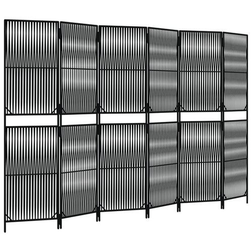 Rumdeler 6 paneler polyrattan sort