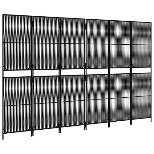 Rumdeler 6 paneler polyrattan sort