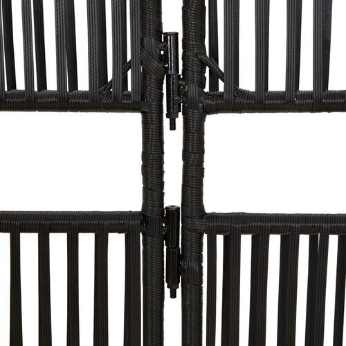 Rumdeler 6 paneler polyrattan sort