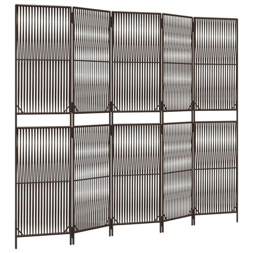 Rumdeler 5 paneler polyrattan brun