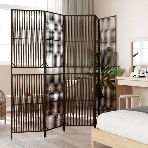 Rumdeler 5 paneler polyrattan brun