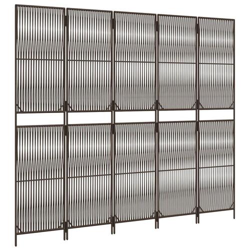 Rumdeler 5 paneler polyrattan brun