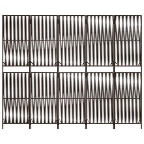 Rumdeler 5 paneler polyrattan brun
