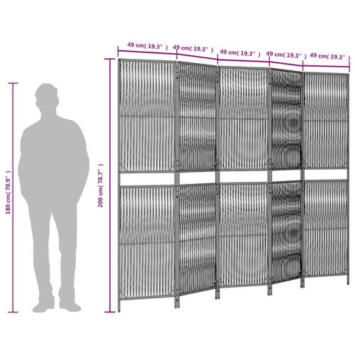 Rumdeler 5 paneler polyrattan brun