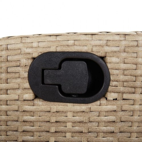 Havestol med lænefunktion og fodstøtte i polyrattan - beige