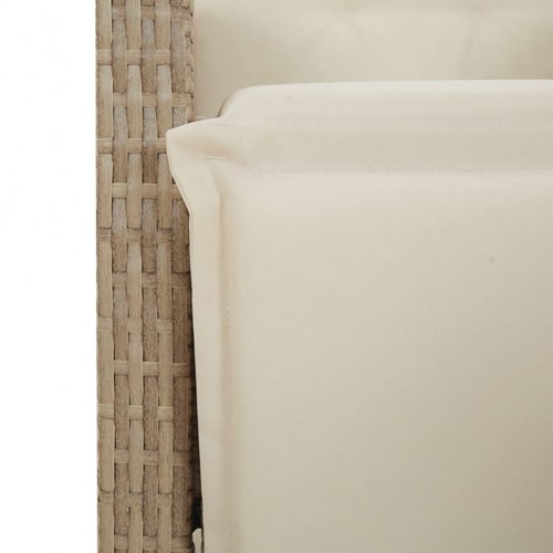 Havestol med lænefunktion og fodstøtte i polyrattan - beige