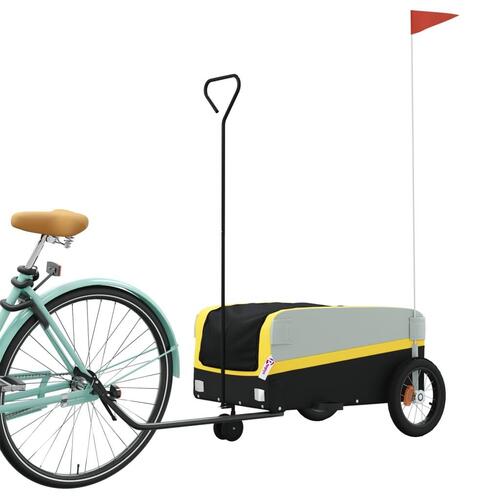Cykelanhænger 30 kg jern sort og gul