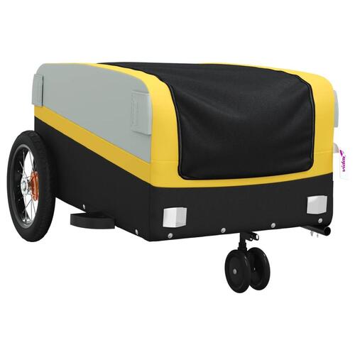 Cykelanhænger 30 kg jern sort og gul