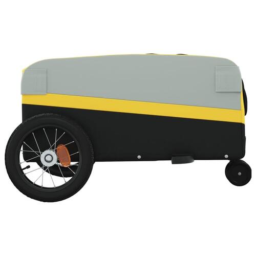 Cykelanhænger 30 kg jern sort og gul