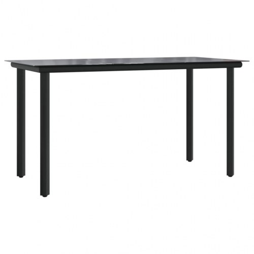 Spisebordssæt til haven 7 dele med hynder i polyrattan - beige/sort glasbord