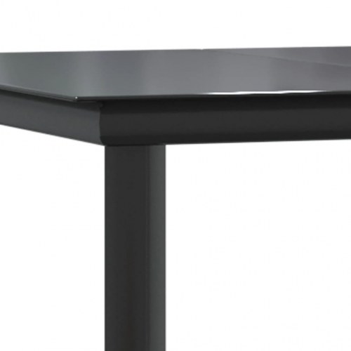 Spisebordssæt til haven 7 dele med hynder i polyrattan - beige/sort glasbord