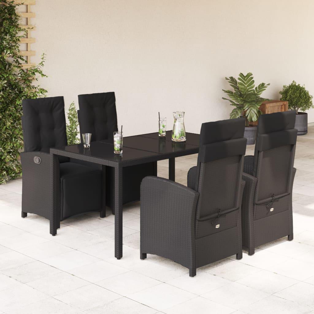 Spisebordssæt Til Haven 9 Dele Med Hynder Polyrattan - 4 / Sort / 150 cm bordlængde