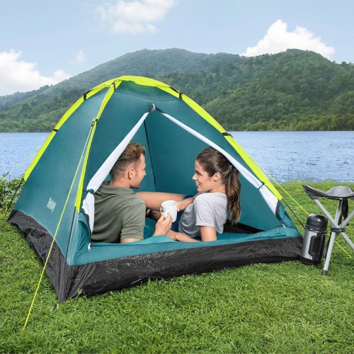 Bestway telt - grøn, 210 × 210 × 130 cm (3 personer)