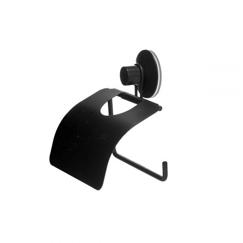 Toiletpapirholder - Berilo sort med sugekop, stål/ABS, 13,5 × 12 × 3 cm (12 stk)