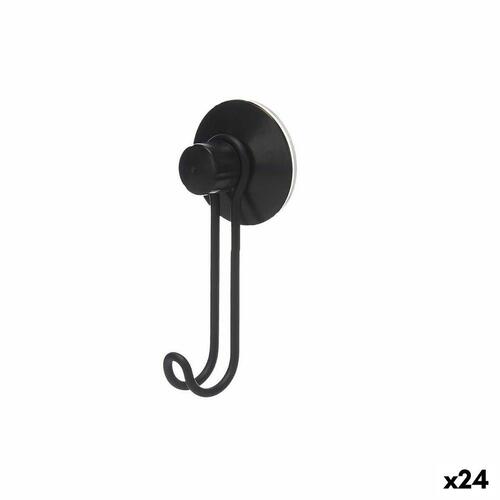 Krog til ophæng Sort Stål ABS 6 x 13 x 4 cm (24 enheder)