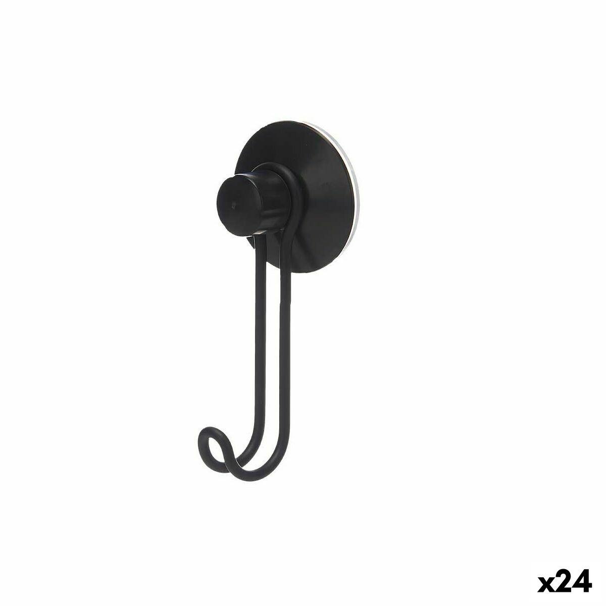 Krog til ophæng Sort Stål ABS 6 x 13 x 4 cm (24 enheder)