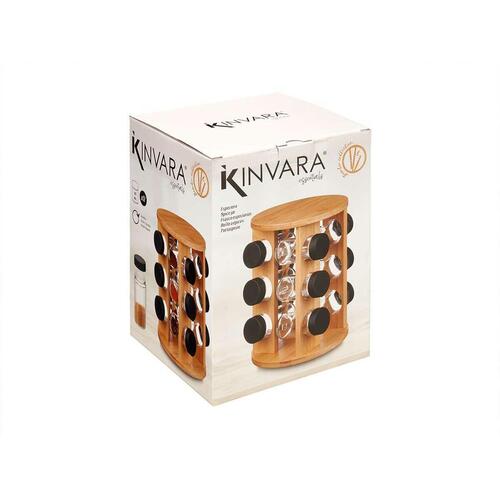Krydderihylde Sort Natur 18 x 25 x 18 cm (6 enheder) Roterende