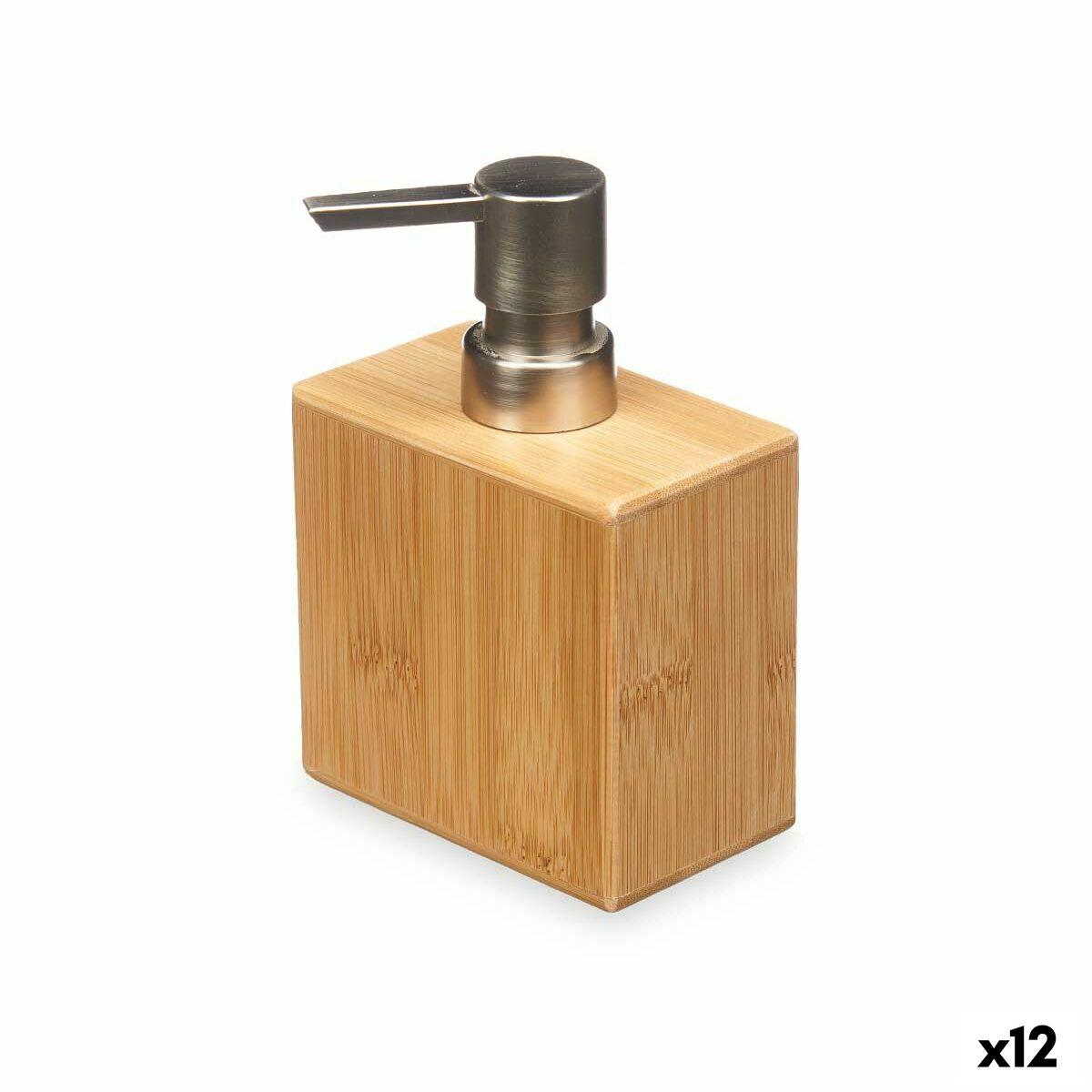 Berilo sæbedispenser i bambus, sølvfarvet pumpe - 9,7 × 15 × 5,8 cm (12 stk.)