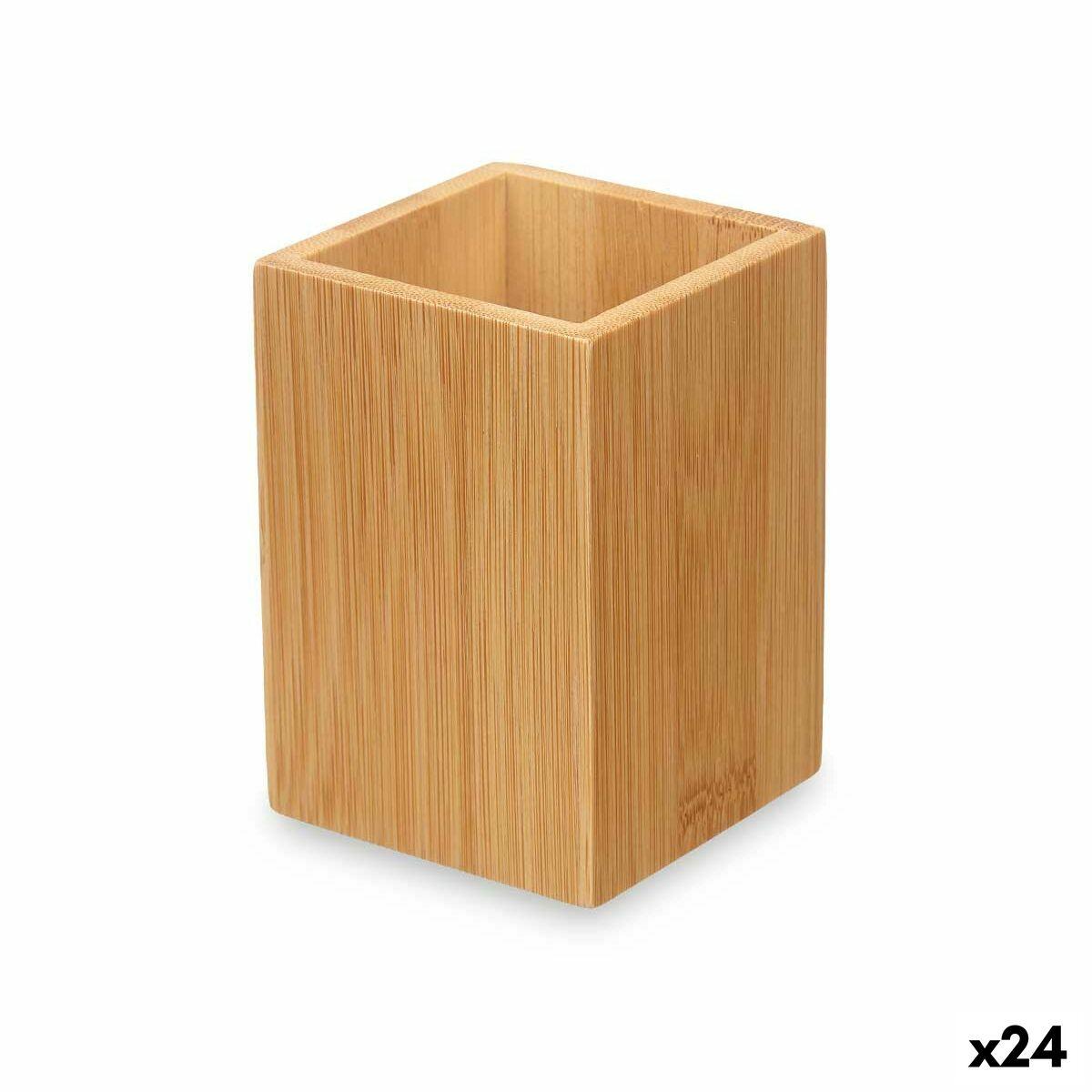 Tandbørsteholder bambus - Berilo Natur, 6,8 × 9,7 × 6,8 cm (24 stk.)