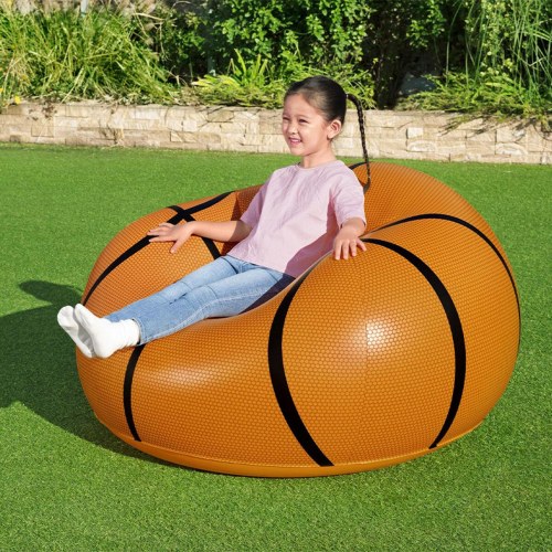 Bestway oppustelig lænestol - Basketball, orange (114 × 112 × 66 cm)