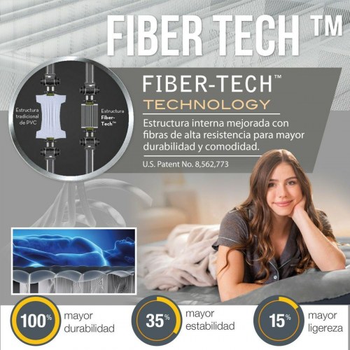 Intex oppustelig madras - enkeltseng 99 × 191 × 33 cm med indbygget pumpe