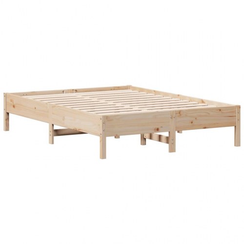 Sengeramme uden madras 135 x 190 cm massivt fyrretræ