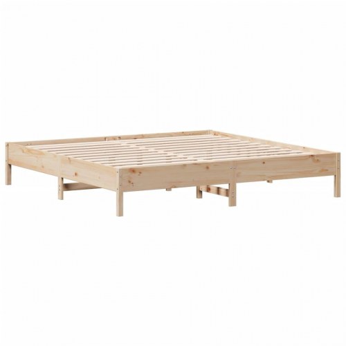 Sengeramme uden madras 200x200 cm massivt fyrretræ