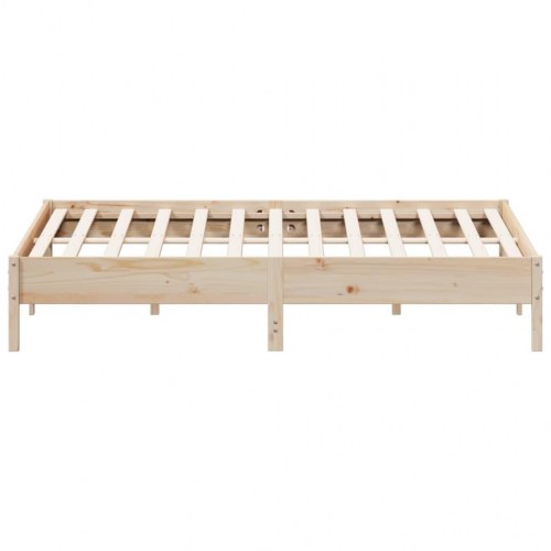 Sengeramme uden madras 200x200 cm massivt fyrretræ