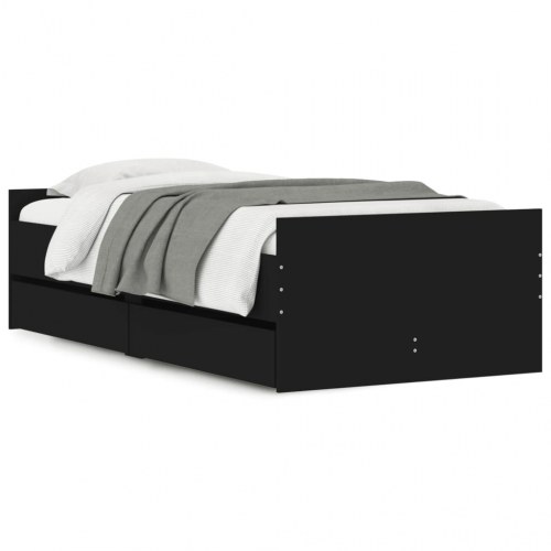 Sengeramme med 2 skuffer 75 x 190 cm Small Single - sort