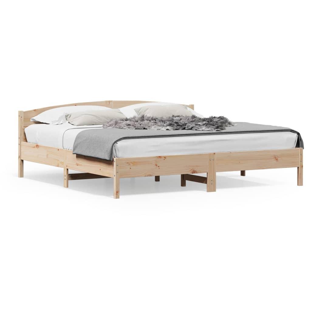 Sengeramme uden madras 200x200 cm massivt fyrretræ