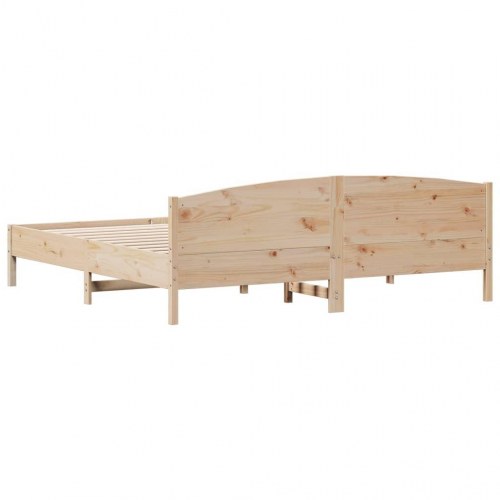 Sengeramme i massivt fyrretræ 200x200 cm - med hovedgærde