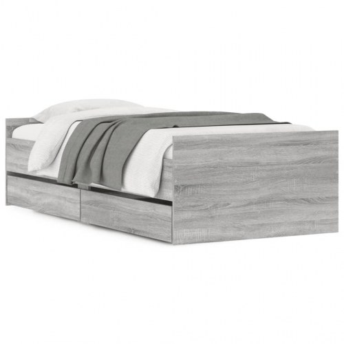 Sengeramme med 2 skuffer 75x190 cm Small Single - grå sonoma-eg