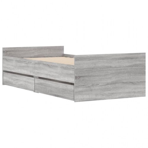 Sengeramme med 2 skuffer 75x190 cm Small Single - grå sonoma-eg