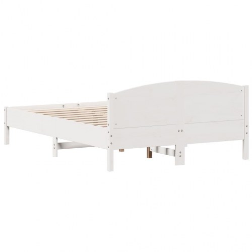 Sengeramme i massivt fyrretræ 160 x 200 cm - hvid