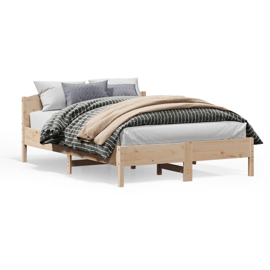 Sengeramme Uden Madras Massivt Fyrretræ - Naturfarvet / 150 x 200 cm