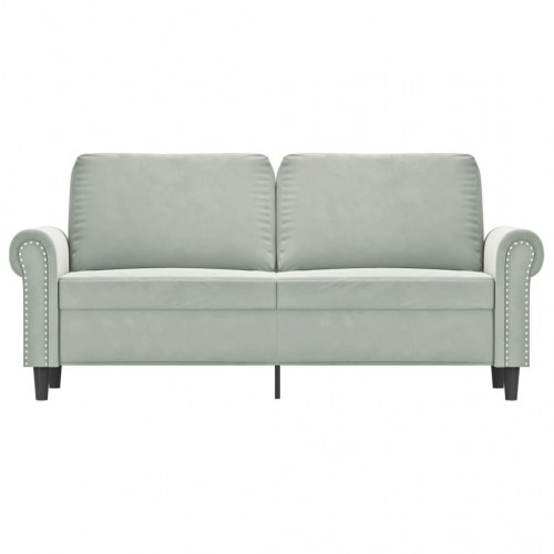 2-personers sofa i fløjl 140 cm - lysegrå