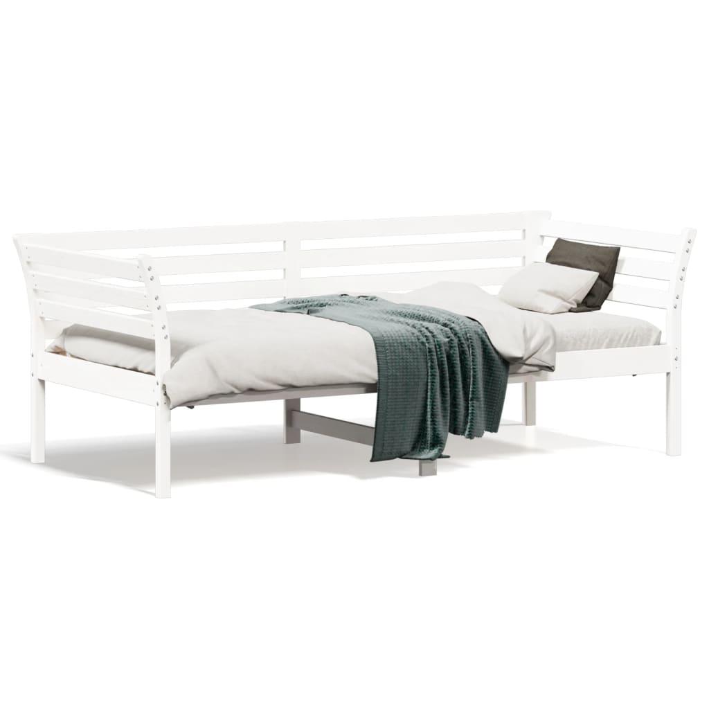 Daybed 75x190 Cm Massivt Fyrretræ Hvid