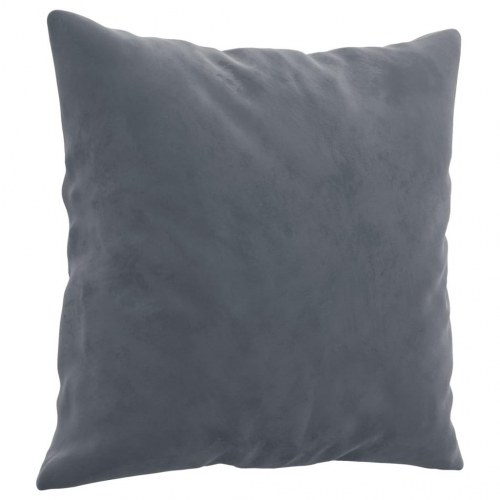 Sofasæt i velour med puder - 2-pers. + 2-pers., mørkegrå
