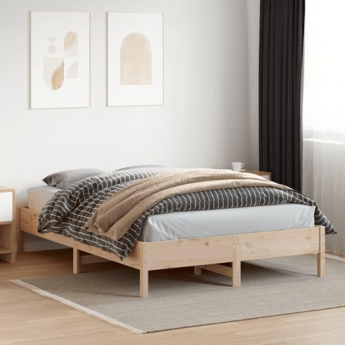 Sengeramme 160x200 cm i massivt fyrretræ - uden madras